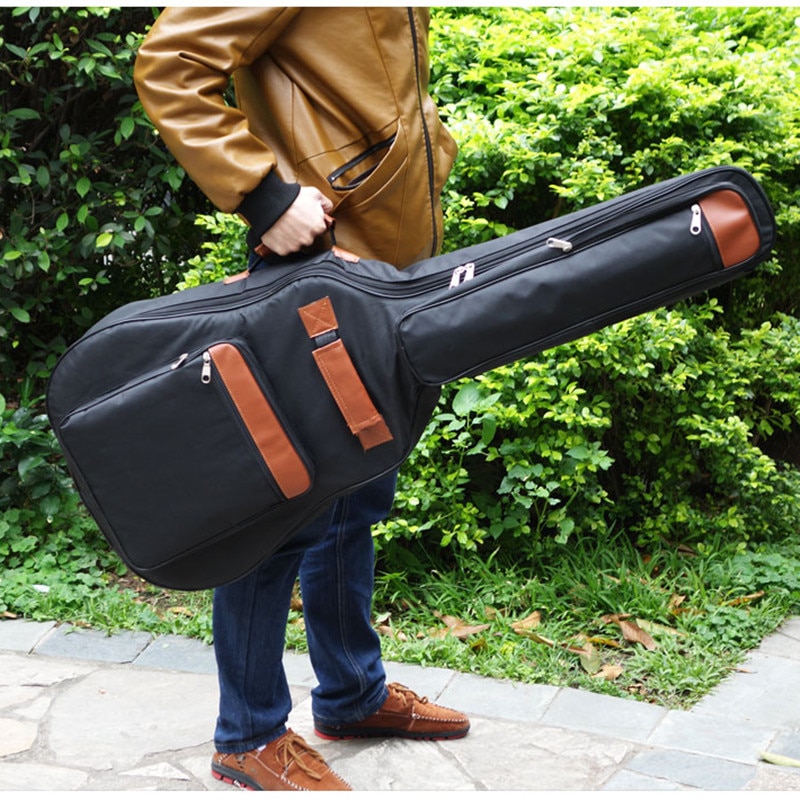 Portable music 40 41"acoustic electric bass guitar gig bag case funda PU backpack soft holder pocket straps padded waterproof