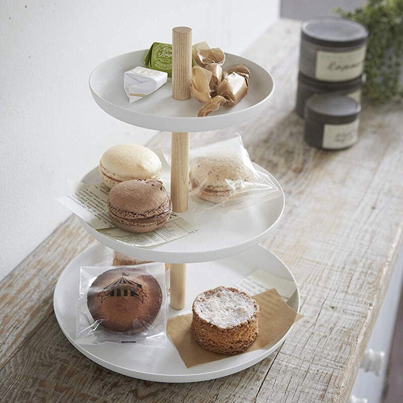 3 Tier Cake Stand Dienblad Fruitschaal Wedding Cupcake Houder Houten Metalen Kaas Schotel