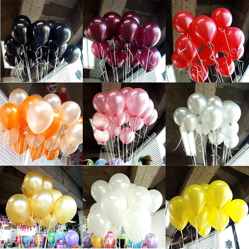 100pcs Gold red pink blue Pearl Latex balloons Wedding Party balloon Birthday Balloons Globos Party Supplies