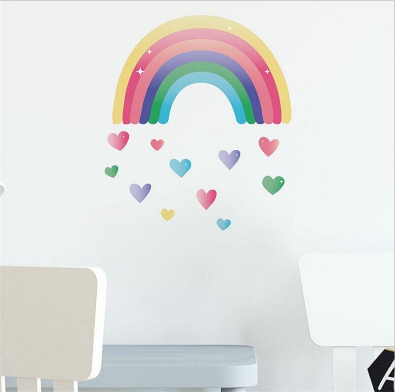 Kleurrijke Liefde Regenboog Muursticker Voor Kinderen Kamers Woonkamer Kinderen Slaapkamer Decoratie Behang Mural Nursery Stickers