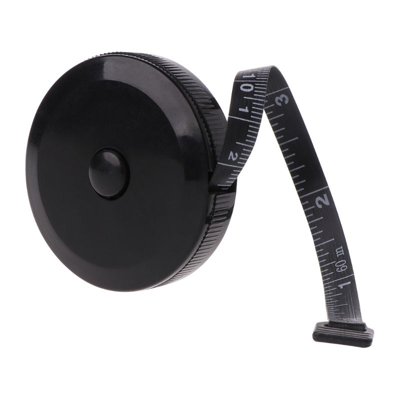 1.5 m/60 inch Zwarte Tape Maatregelen Dubbelzijdige Intrekbare Tools Automatische ABS Flexibele Mini Naaien Meetlint