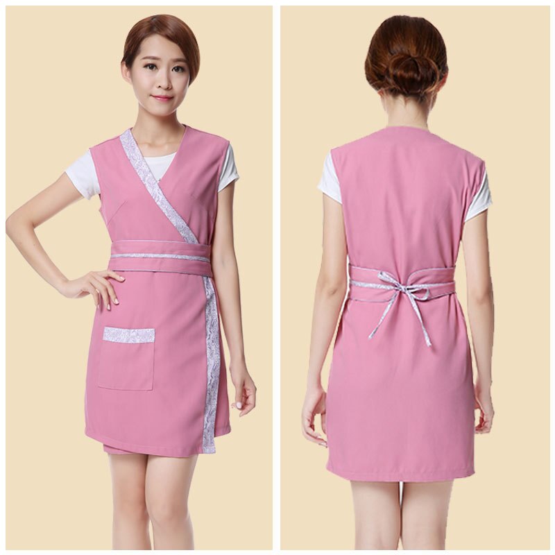 Schoonheidssalon zwart Schoonheidsspecialiste schort tuniek nail salon kunstenaar schort schort: Roze