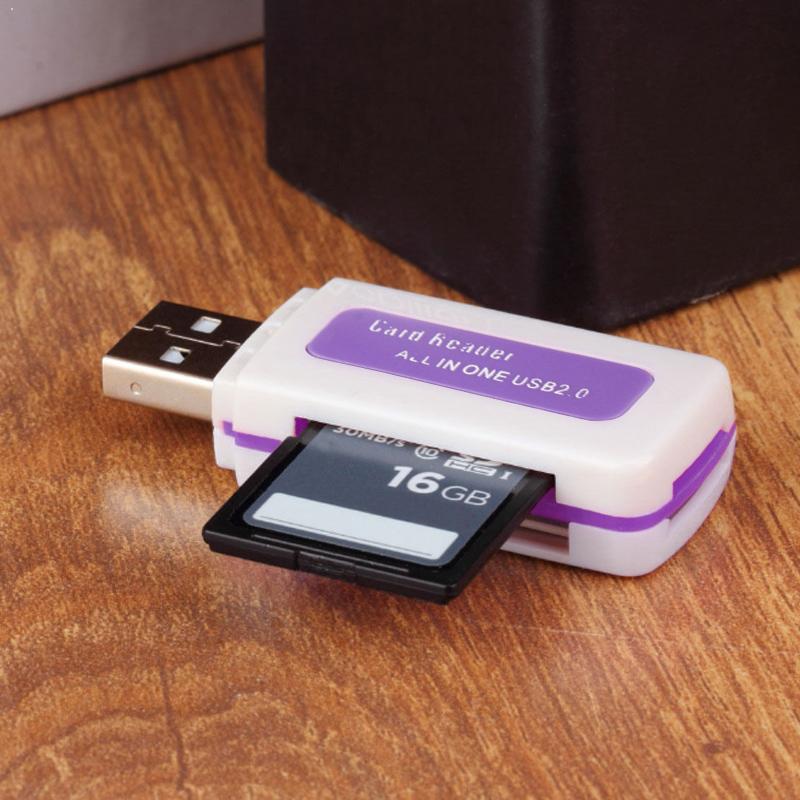 1PC Neue Tragbare Mini Alle in einem USB 2,0 Hallo-Speed Micro SDHC TF SD Gelegentliche Kartenleser speicher Farbe Multi