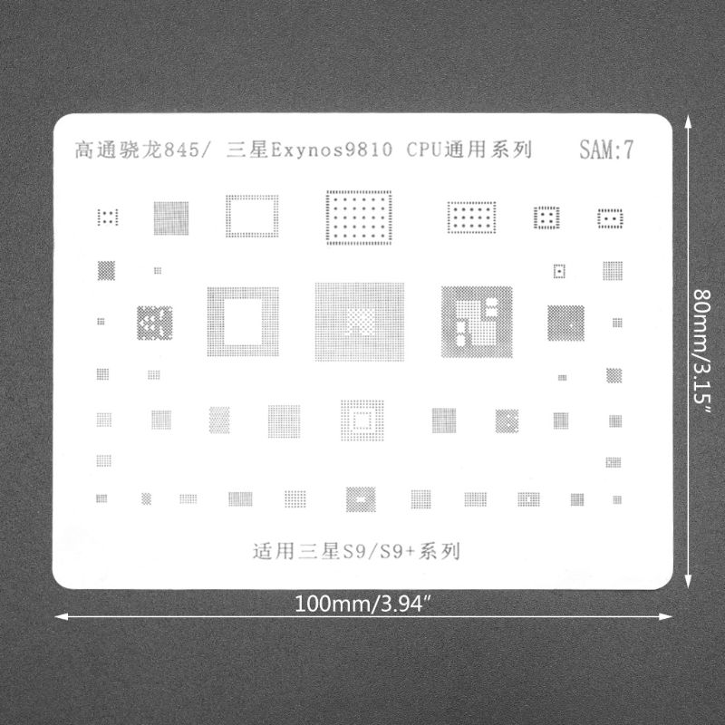 Universele Bga Stencil Voor Msm 845/Sam-Gezongen Exynos 9810 8895 7880 7580 7570 3470 3475 Cpu Reballing planten Tin Netto Reparatie Tools