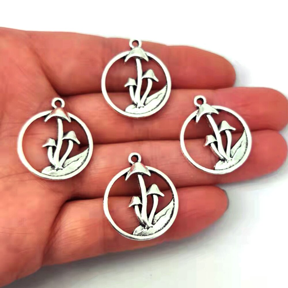 5 uds lindo tres setas bosque colgante encanto joyería de setas fantasía elfos encantos de hadas bosque para DIY mujeres hombre Accesorios: Color dorado