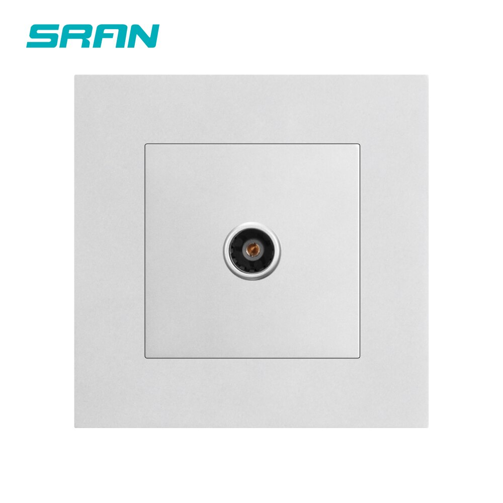 SRAN TV interface socket home decoration wall TV signal access outlet 86mm*86mm Flame retardant PC panel white/black/gold: Silver TV