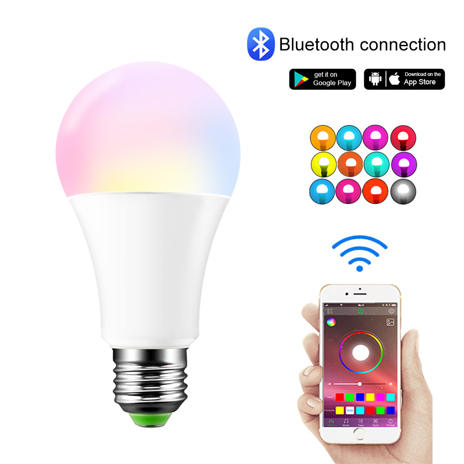 LED Slimme Lamp E27 RGB Bluetooth LED Lamp Licht 15 W RGBW RGBWW Led Lamp B22 Dimbare Muziek Kleur verwisselbare AC85-265V