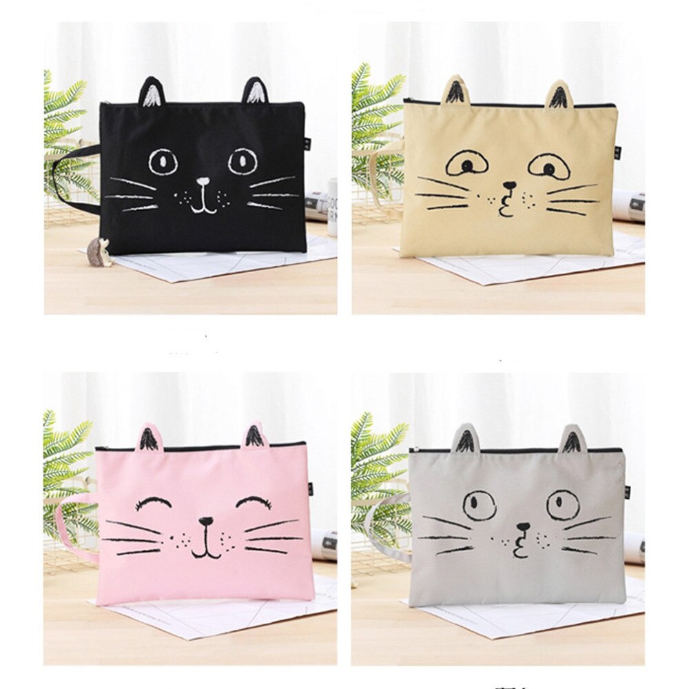Katze Karikatur-aufbringen Kawali Japan Stil Frauen Fitnessstudio taschen Schwarz Kleine