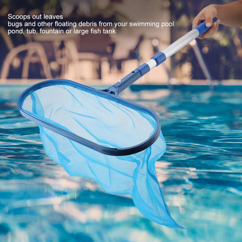 Deep Skimmer Net with 17"-40" Telescopic Pole Leaf Skimmer Fine Mesh Net Rake Net for Cleaning Above Ground Inground Pool Tu