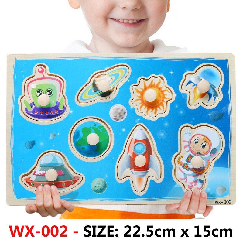 Nowe dziecko zabawki Montessori drewniane Puzzle pojazd animowany cyfrowy Puzzle z motywem zwierzęcym układanka nauka zabawki edukacyjne dla dzieci: WX-002
