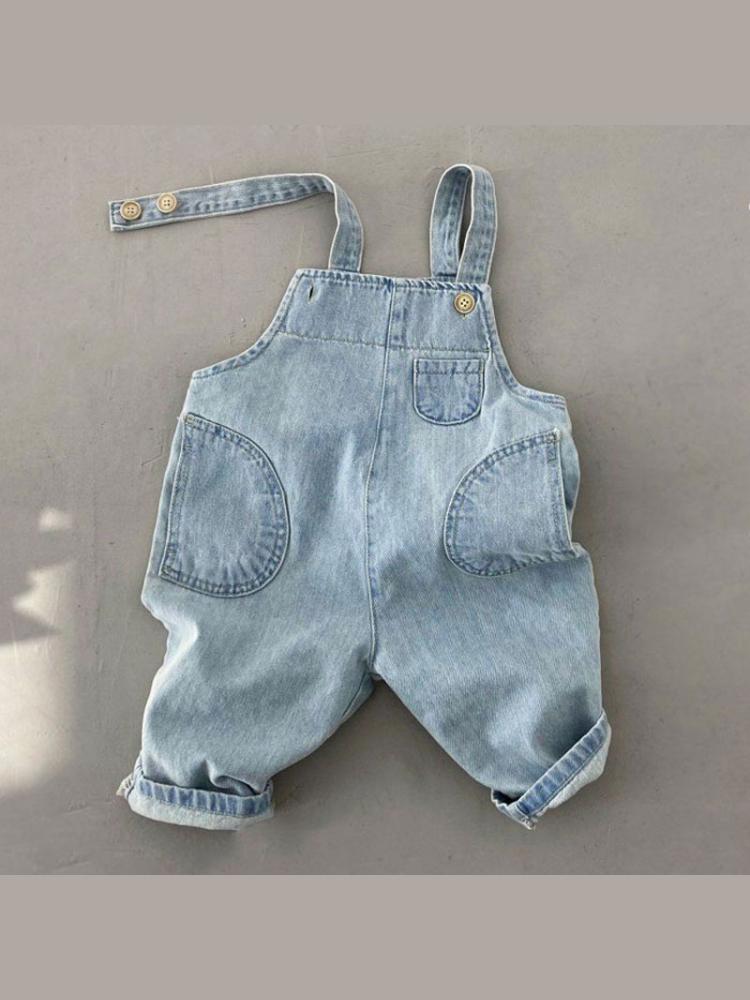 2022 Frühling Sommer Baby ärmellos Overall Kleinkind Denim Overall Jean Jungen lässig Gurt Hose Kinder lässig Denim Hose:  9M 73cm