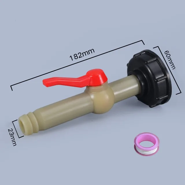 IBC tank adapter water cube valve fittings Garden irrigation connector Easy use Hose Switch Faucets: Brown