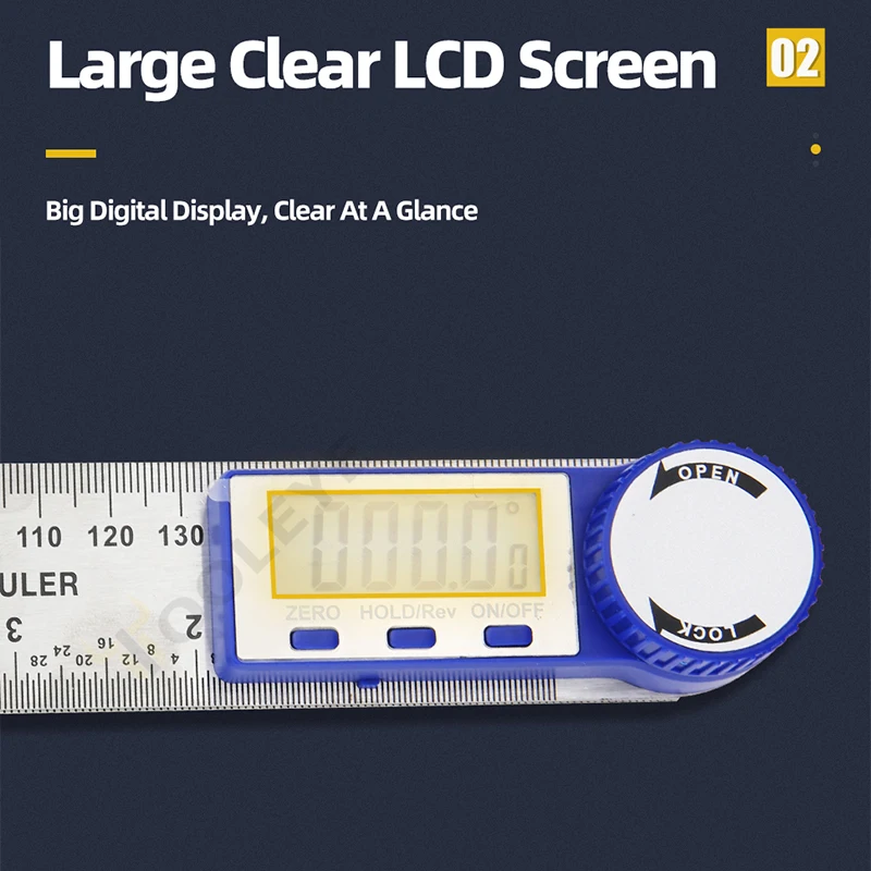 Electronic Angle Meter 360 Degree Protractor Digital Goniometer Carpentry Tools Angle Finder Multifunctional Metal Square Ruler