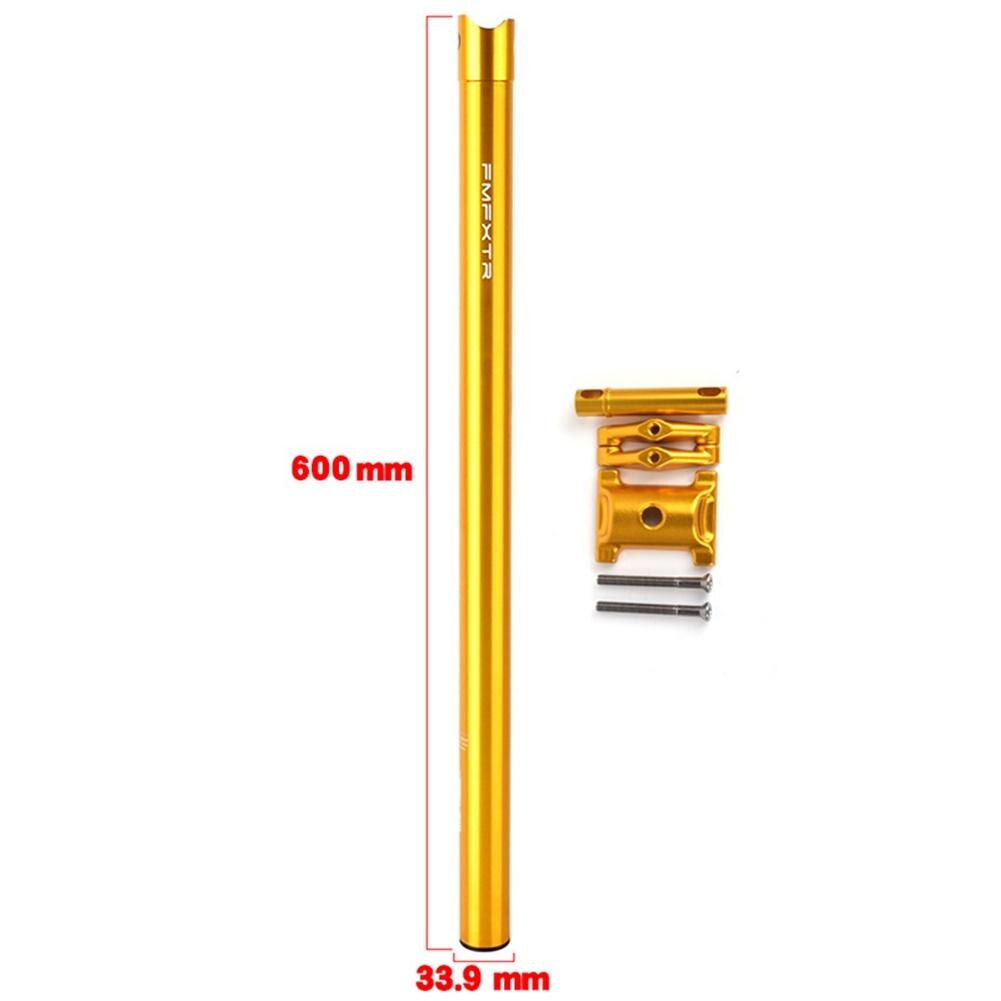Tija de sillín de bicicleta plegable, aleación de aluminio, Urltra ligera, 31,8/33,9mm, 412: Gold 33.9x600mm