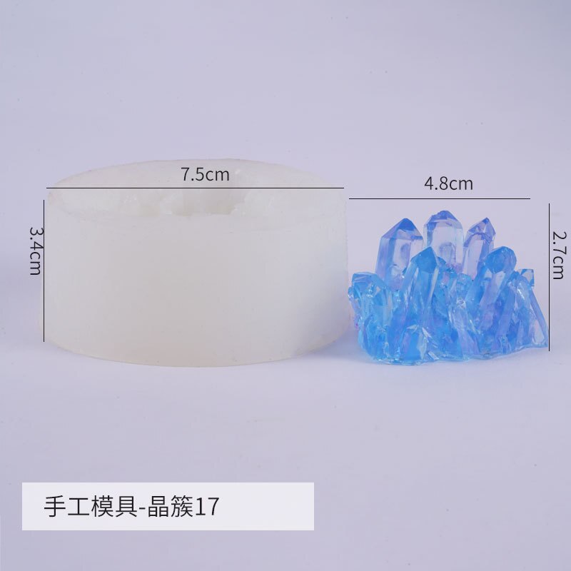 Di cristallo Frammenti Stampo In Silicone Al Quarzo Shard Della Muffa Della Resina Epossidica Rifornimenti di Arte di Cristallo Agata Cluster Cavità Dello Stampo UV Dei Monili Della Resina Della Muffa: 17