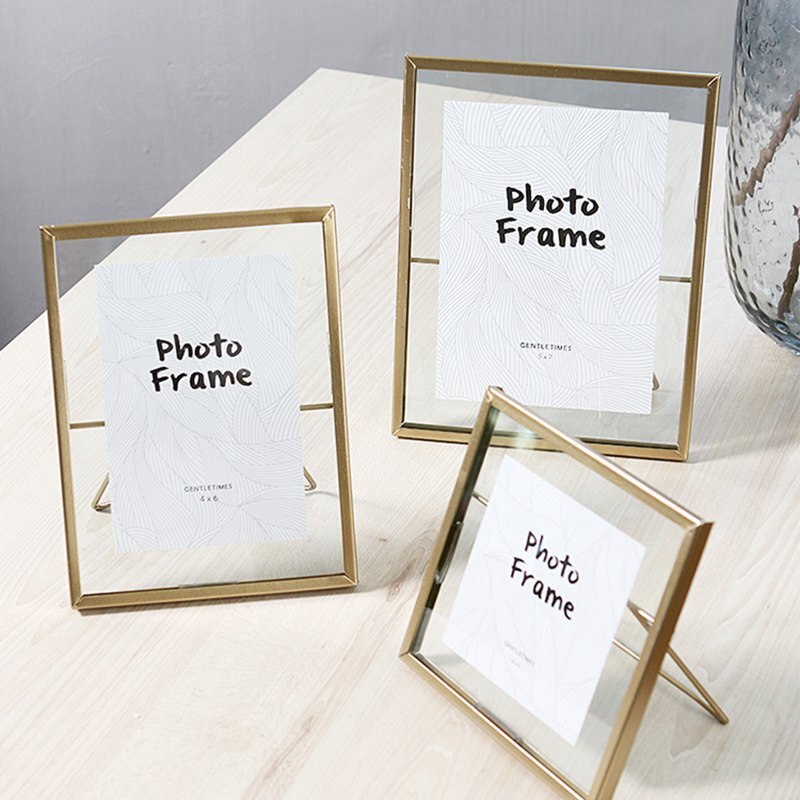 Cat Bracket Metallic Glass Photo Frame Portrait Holder Freestanding DIY Photo Frame Desktop Display Home Decoration