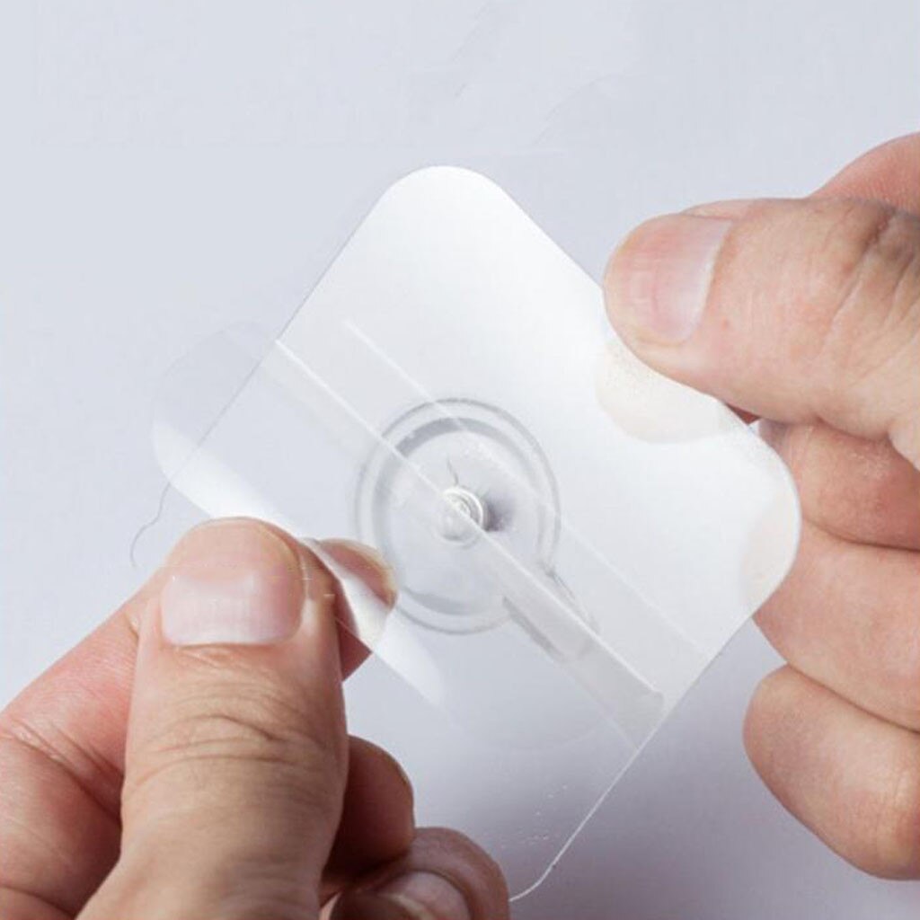 8Pcs Non-Trace Strong Adhesive Stickers Nail Screw No Drilling Wall Hook Bathroom Kitchen Transparent ABS Sucker Hooks Hanger