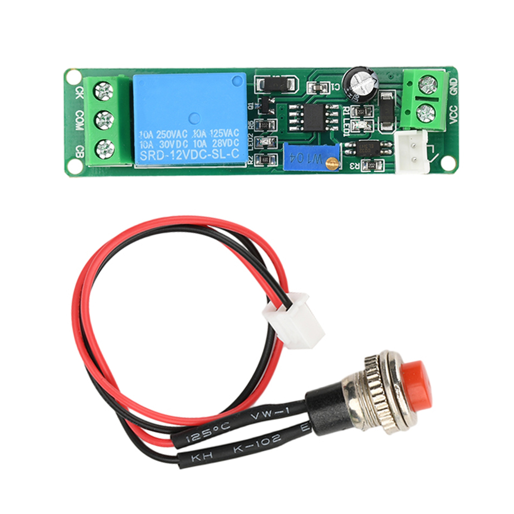 DC 5-12V Externe Drukknop Trigger Aan Verstelbare Timer Vertraging Uit Relais Schakelaar Module Tijd instelbaar 1-10 Seconden