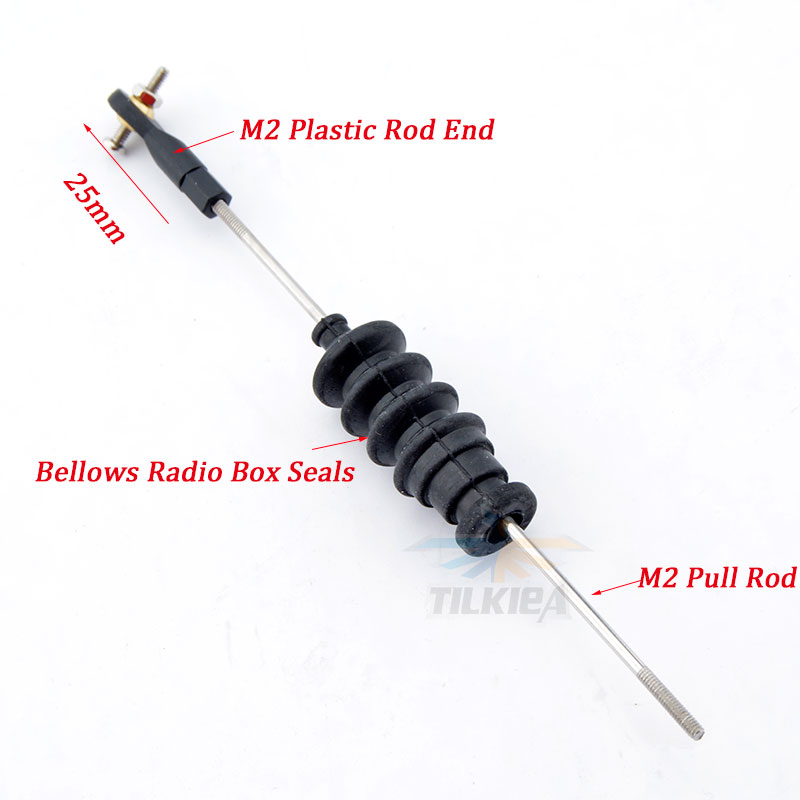 1 stks RC Model Boot Duwstang Kit Omvat M2 Rod End + Rubber balg Radio Box Seals + M2 Trekstang Voor Servo Duwstang Afdichting Om roer