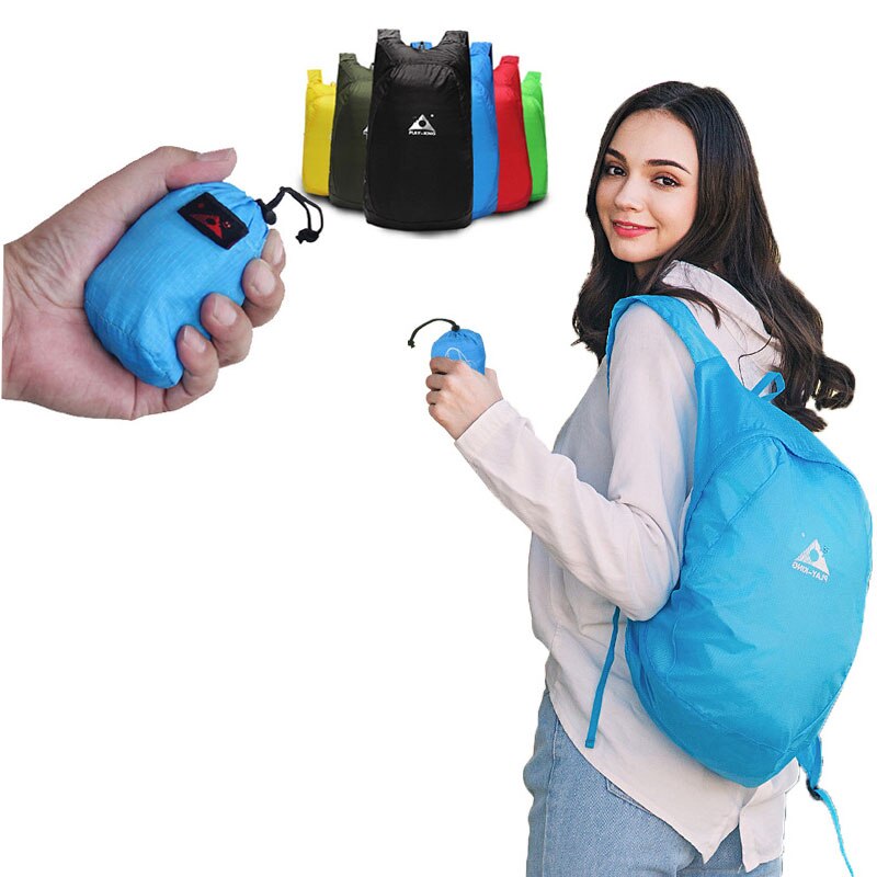 Nylon Waterproof Collapsible Backpack Women's Men's Daily Walking Travel Portable Comfort Lightweight Storage Folding Bag