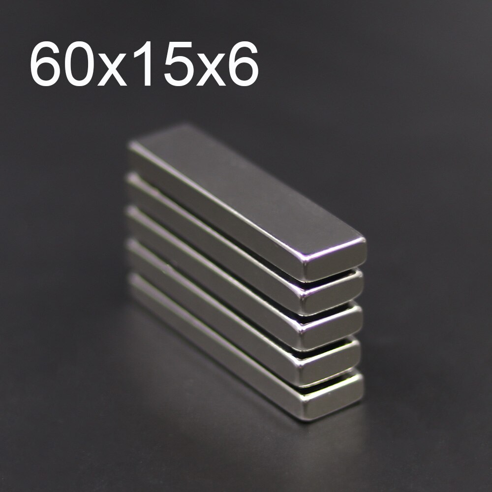 1/2/5/10Pcs 60X15X6 Neodymium Magneet 60Mm X 15Mm X 6Mm N35 Ndfeb Blok Super Krachtige Sterke Permanente Magnetische Imanes
