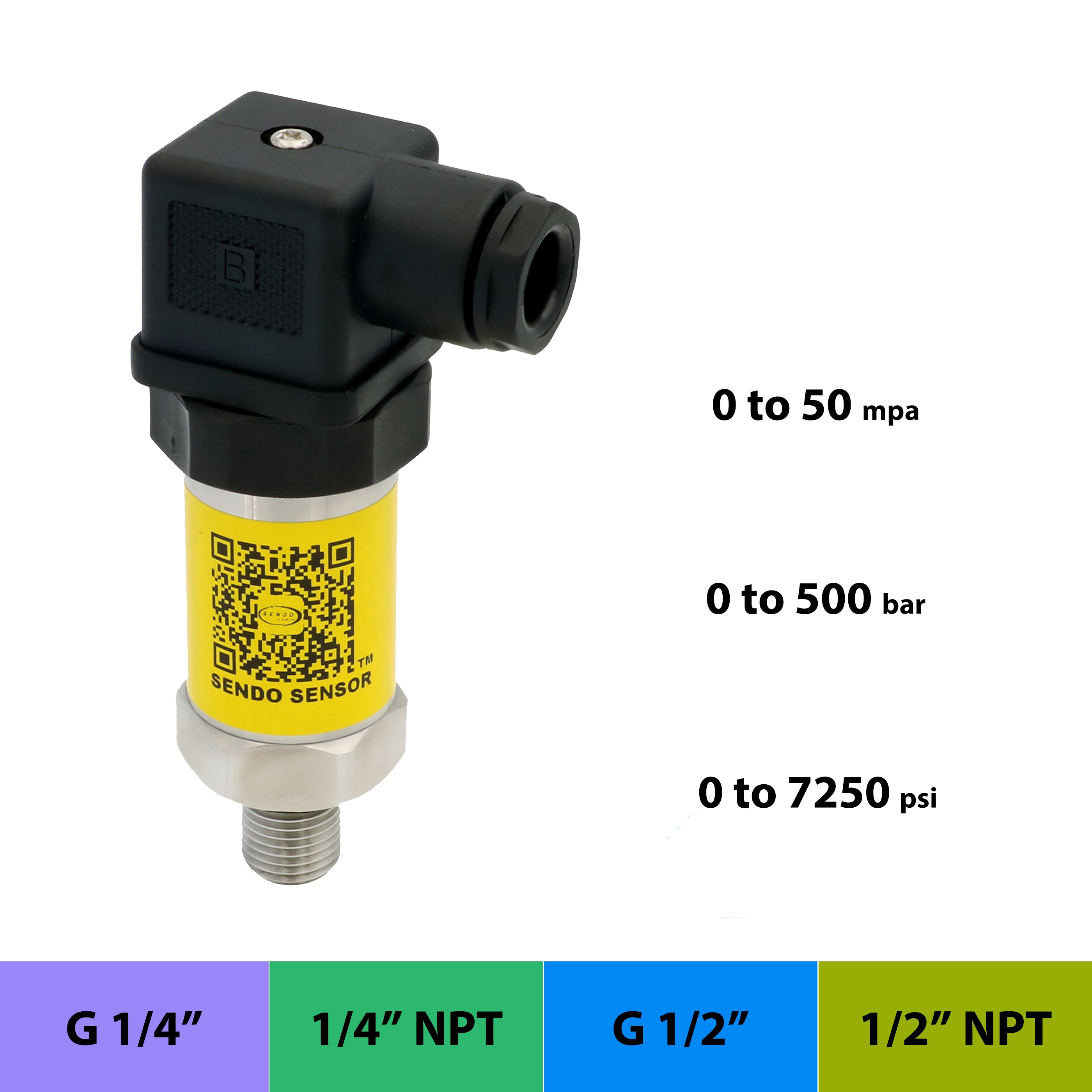 0-5 v 0-10 v 4 20 ma 0.5 4.5 v tryksensor, forseglet manometer 500 bar, højtryk 0 50 mpa , 1 2, 1 4 in hangevindsstik