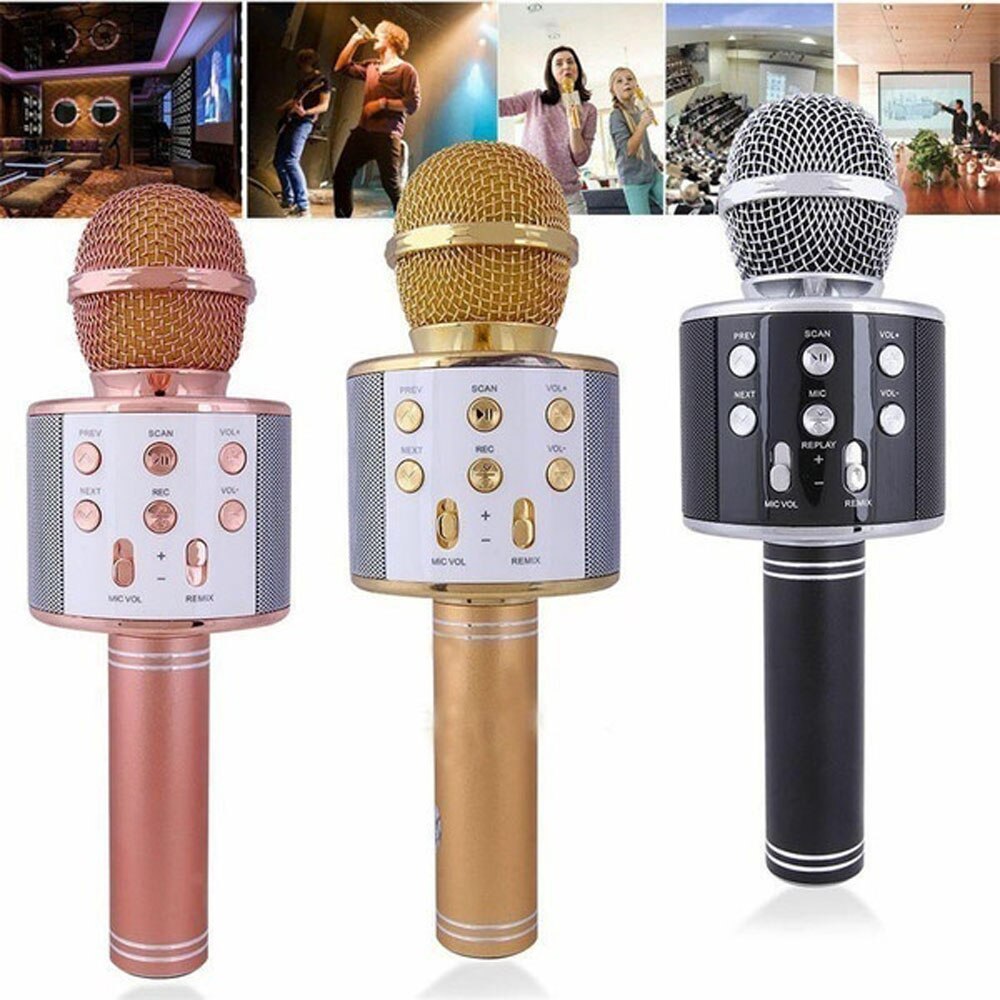 Bluetooth Wireless Microphone Speaker Handheld Mini Microphone Karaoke Mic Music Player Singing Microphone
