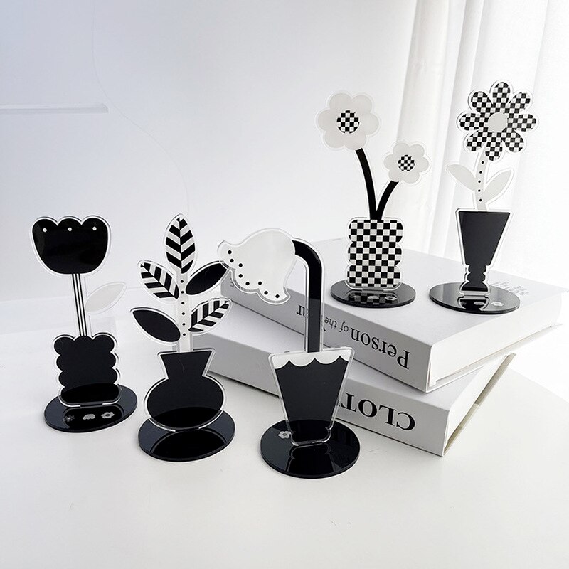 Acrylic Flower Desktop Photo Message Clip Table Number Holder Business Place Card Stand Rack Wedding Decoration Party Supplies
