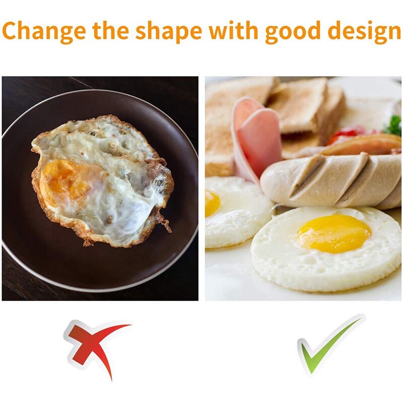 Egg Ring, Round Egg Pancake Maker Mold, Stainless Steel Non Stick Metal, Household Kitchen Cooking Tool for Frying McMuffin or S