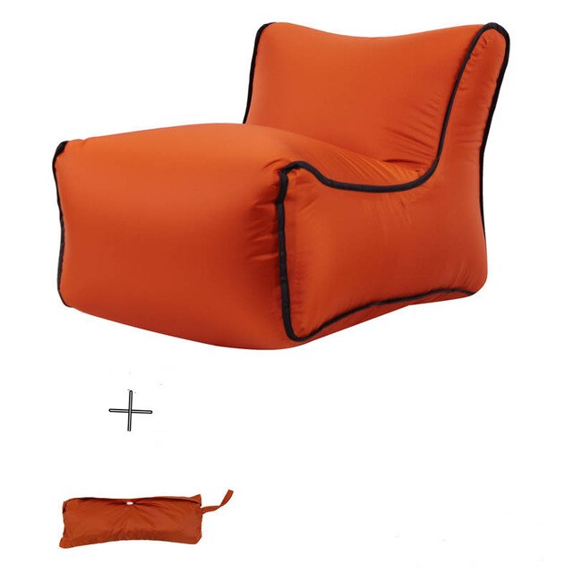 Udendørs oppustelig luft liggestol sofa vandtæt bærbar sofa pletbar camping strandstol til picnic have travling sovesofa: Orange