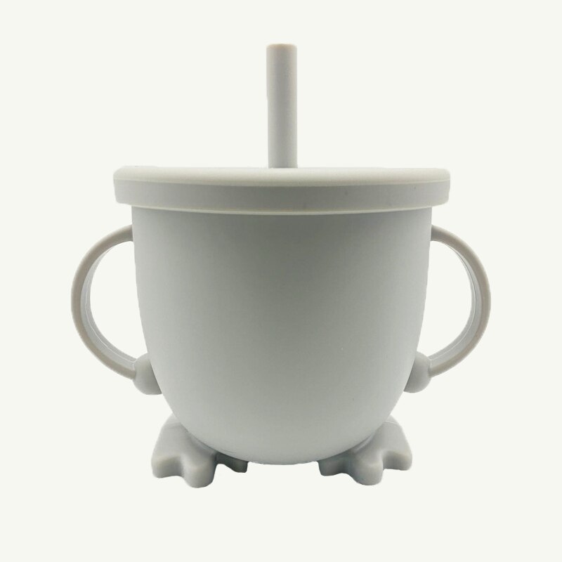 1PC Baby Silicone Snack Cup Baby Double Handle Silicone Feeding Bowl Spill-Proof Biscuits Container Box Snacks Storage Box: SFUG12