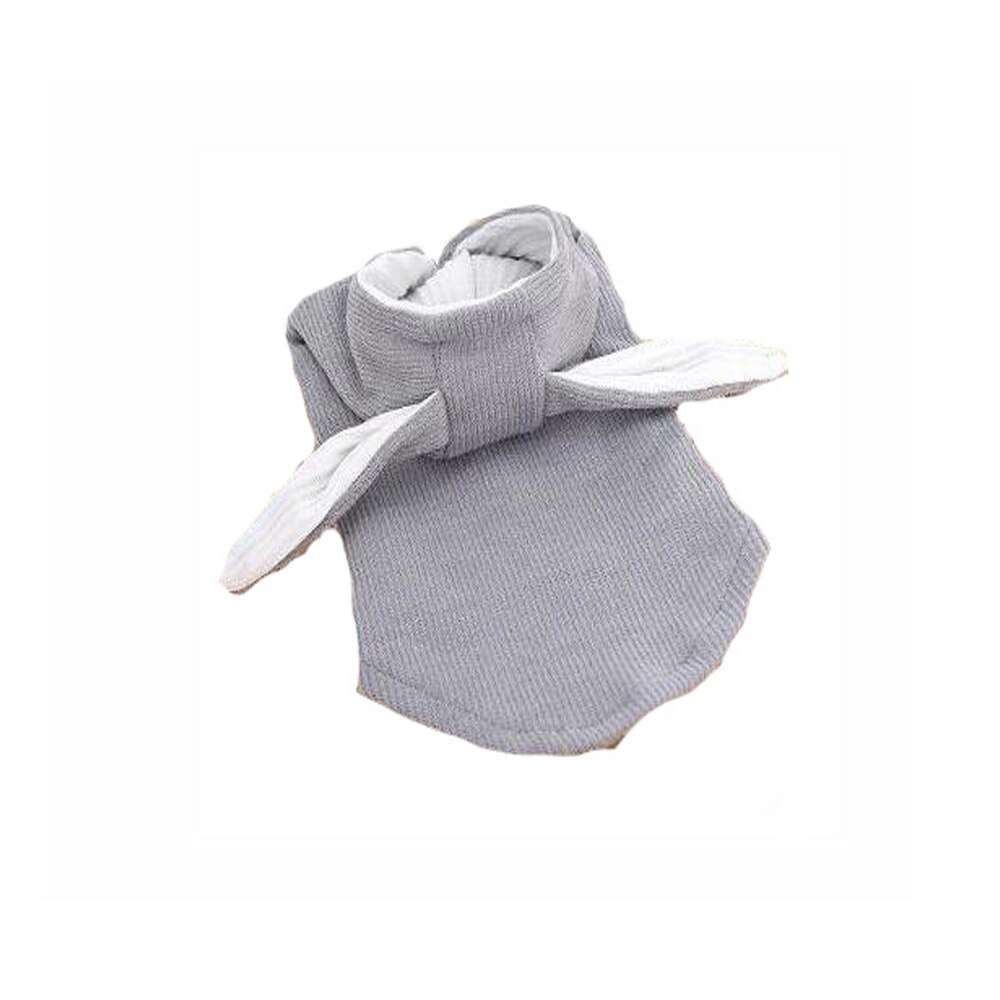 Sudadera con capucha para mascotas, ropa para gatos, atuendo de conejo con Orejas de conejo, suéter de punto para perros pequeños, primavera y otoño: Gris / XXL