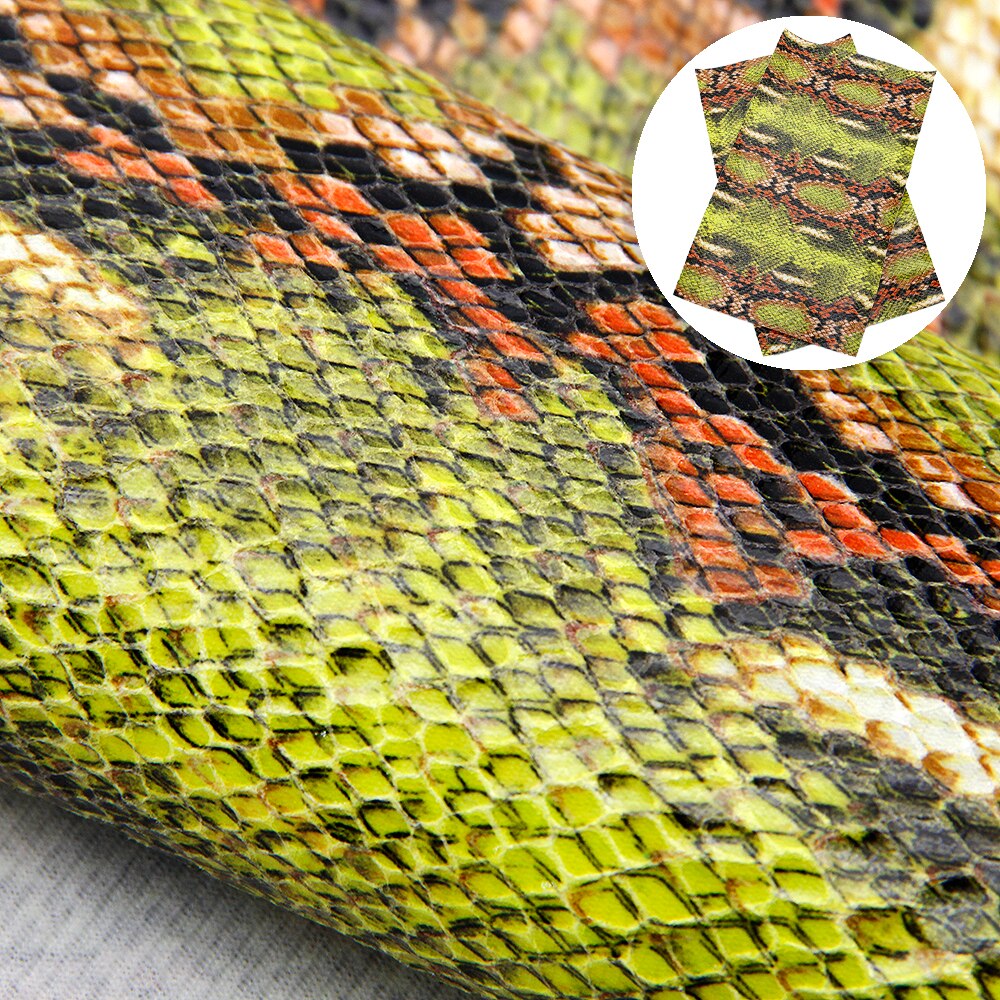 20*34cm Colorful Snake Patterns Faux Leather Fabric Sheets For Making Handmade Earrings Bows,1Yc9615: 1099769003