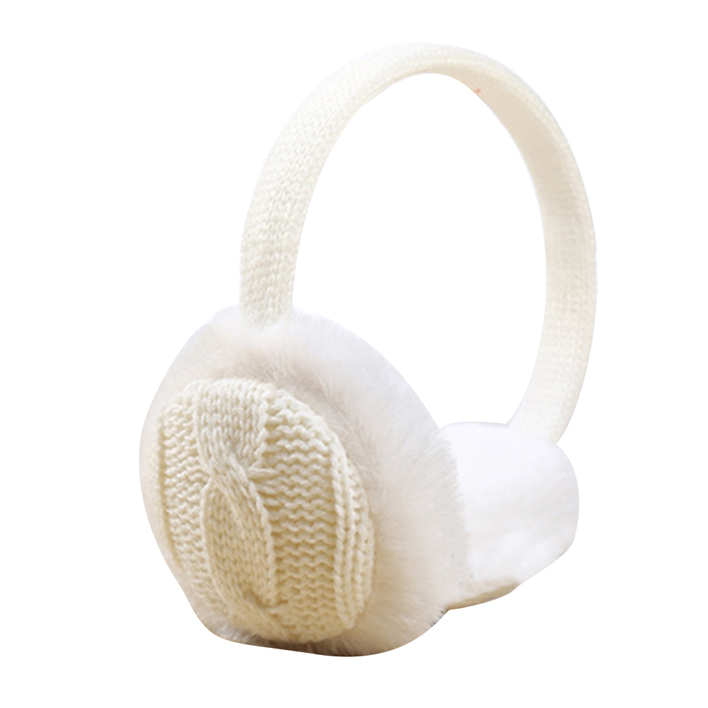 SANWOOD mujer otoño invierno cálido Peluche de punto oreja orejera accesorio calentador diademas orejeras auriculares para chicas: Blanco