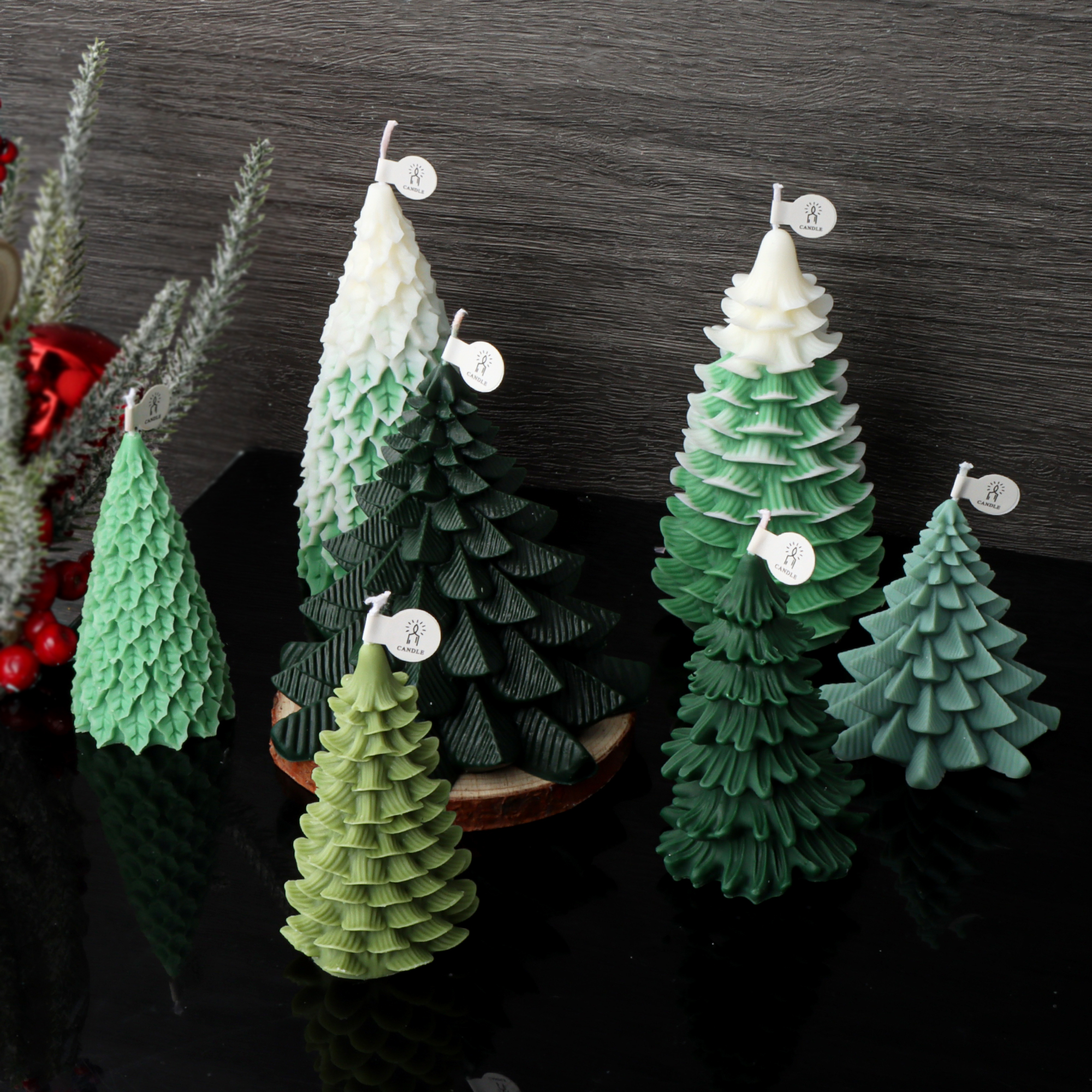 Stampo per candele per albero di Natale Candela di pino fai-da-te Stampo per gesso Stampo in resina di cemento Colata 3D Artigianato per albero di Natale Strumenti per la decorazione della casa