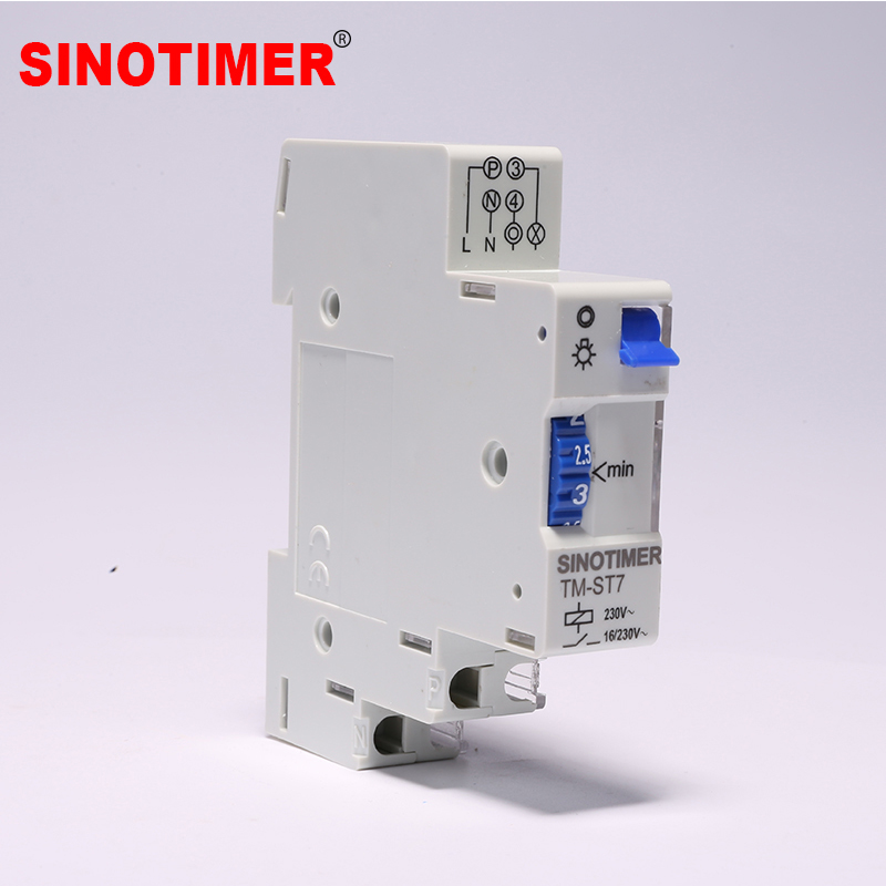 7 Minuten 20 Minuten Interval Fabriek Prijs 18Mm Enkele Module Din Rail Trap Tijdschakelaar Voor Trap Verlichting Controles