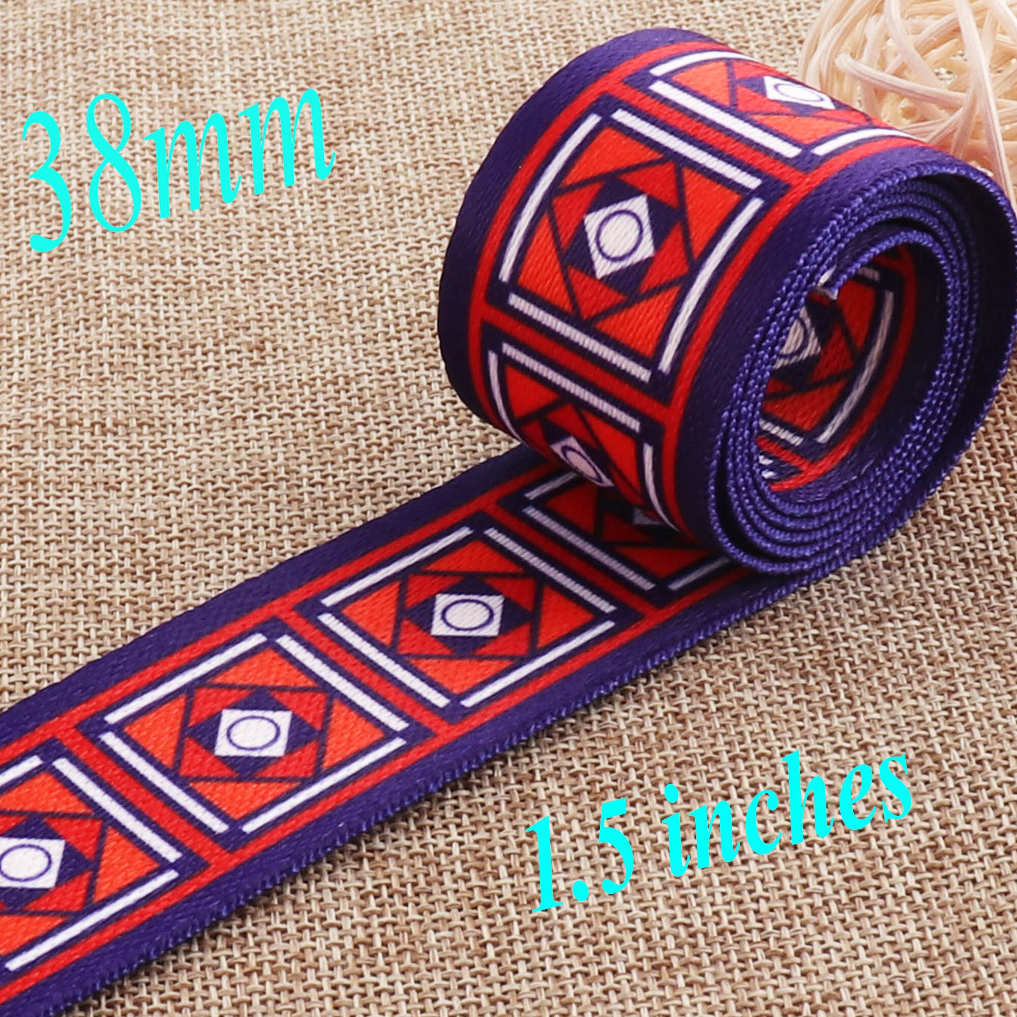 1.5" Webbing Purple Red Soft Ethnic Purse Strap Ha... – Grandado