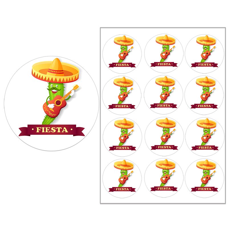 24/48pcs Mexican Party Stickers Final Fiesta Cactus Stickers Bachelorette Party Decor Summer Wedding Birthday Supplies