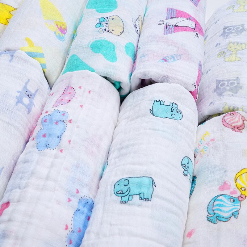 Klaring! Mousseline Inbakeren Baby Deken Zachte Katoenen Baby Wrap Sjaal Multiuse Baby Badhanddoek Luier Beddengoed Accessoires