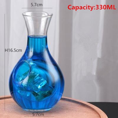 Carafe à vin en verre cristal japonais trou de pouce pichet à glace en verre de saké nid de Hamster récipient à vin Cocktail Champagne outils de refroidissement: 330ML