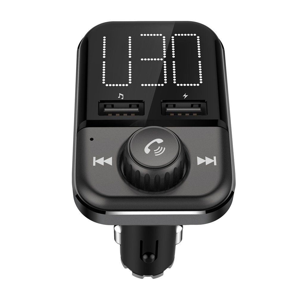 BT72 FM Transmitter Wireless Audio Adapter Car Kit with Dual USB Charging Ports 1.4 inch LCD Display Hands Free
