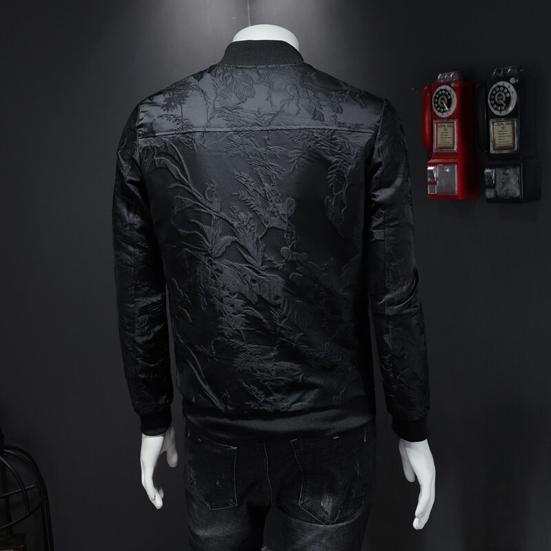 Blouson en Jacquard pour homme, blouson d'affaires Vintage de 4XL, blouson en Jacquard, coupe-vent, automne