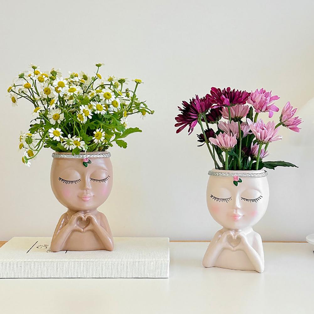 Gezicht Bloempot Liefde Stijl Meisje Hoofd Plant Pot Kleine Dame Gezicht Planter voor Succulente Binnen Buiten Planten Desktop Penhouder