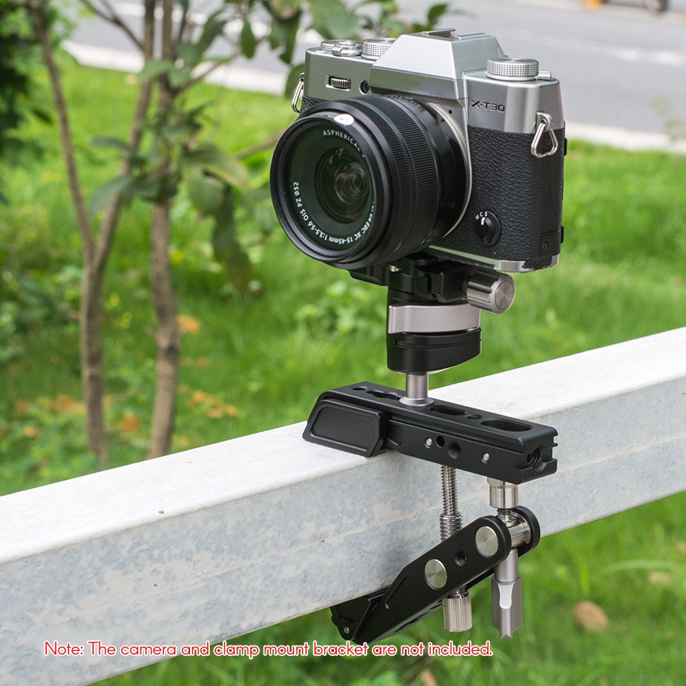 Mini tripé andoer para câmera dslr, cabeça de esfera de liga de alumínio, com clip de 360 graus, rotativo, panorâmico