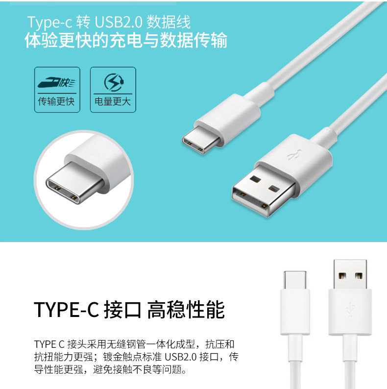 Cable USB tipo C de 0,25 m/1m/2m/3m para Samsung S10 Plus, Cables de carga rápida para Huawei Mate 20 Lite Redmi 6a