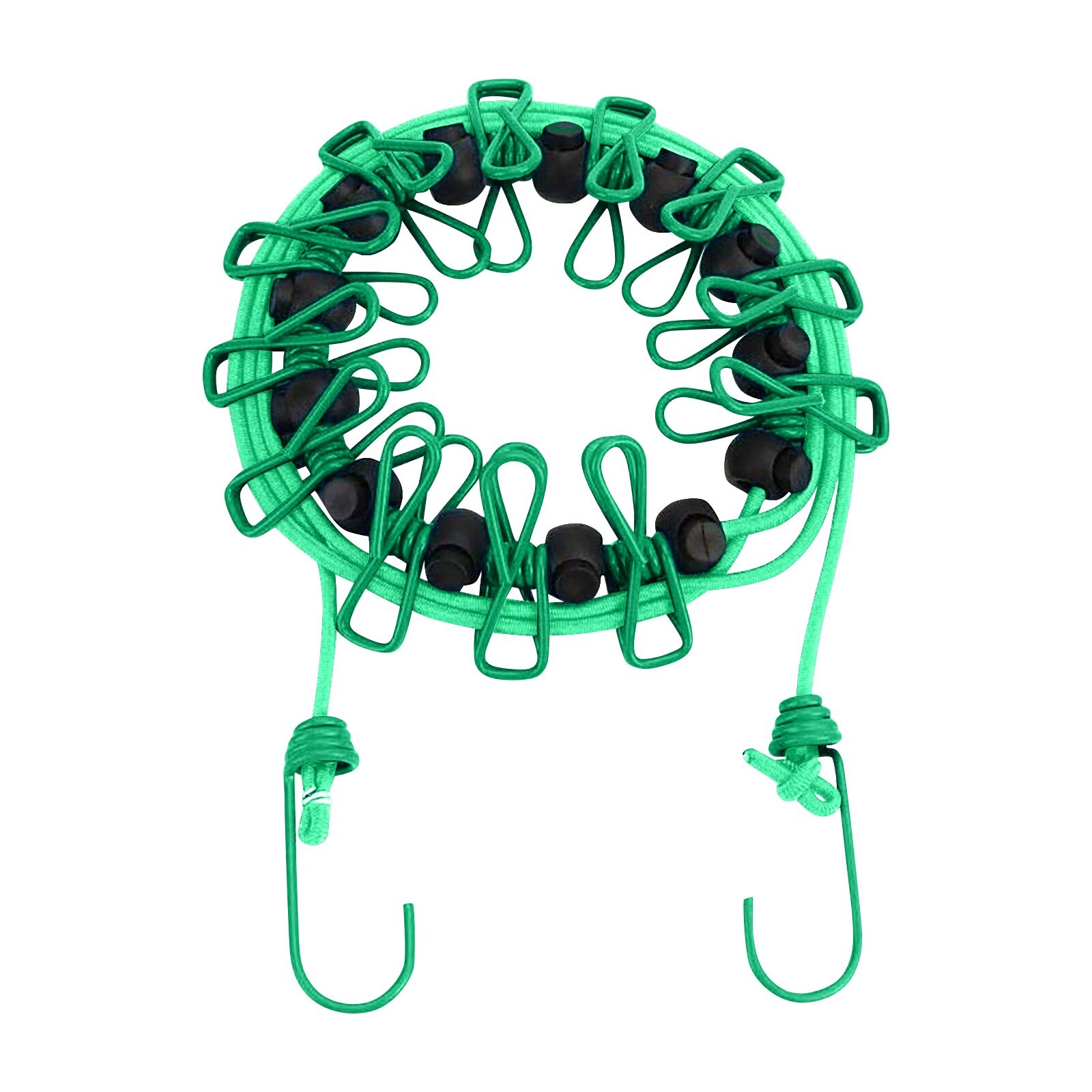 Portable Travel Clothesline Multifunction Drying Rack Clothes Line With 12 Clips Cloth Hangers Steel Clothes Line Pegs Clothesli