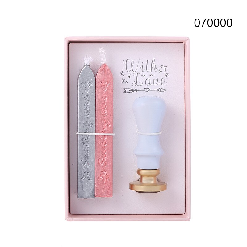 Kit de tampons de cire Vintage, lot de 2 bâtons de cire et 1 tampon, pour bricolage, enveloppe de carte, gdeal: a