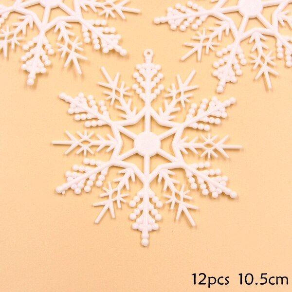 1 Pack Wit Plastic Nep Sneeuwvlok Voor Home Christmas Party Diy Scene Nieuwjaar Xmas Tree Hangers Ornamenten Raamdecoratie: D