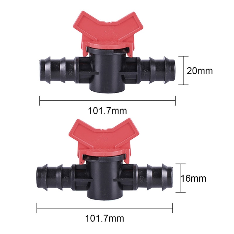 16mm 20mm PE tuyaux connecteurs Mini robinet à tournant sphérique Irrigation goutte à goutte tuyau écrou serrure connecteur Joints salut Tube tuyau eau interrupteur