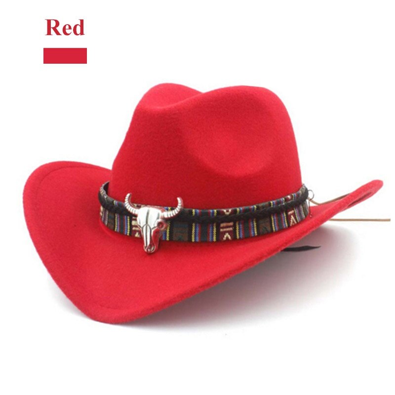 Etnisk stil ulden klud western cowboy hat kvinders uld hat jazz hat western cowboy hat: -en